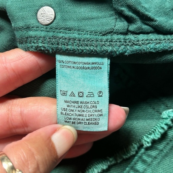 Free People We the Free Zip It Up Mini Jean Skirt Green Cotton size 31 *251 - Picture 9 of 12